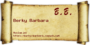 Berky Barbara névjegykártya